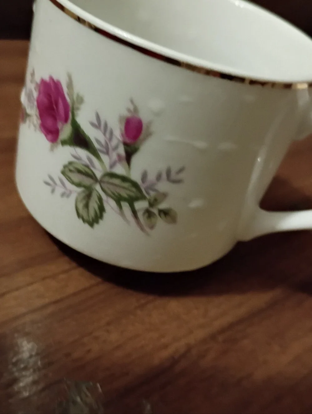 Vintage Demitasse Tea Cup Nanjing China Porcelain Pagoda Mark Pink Rose